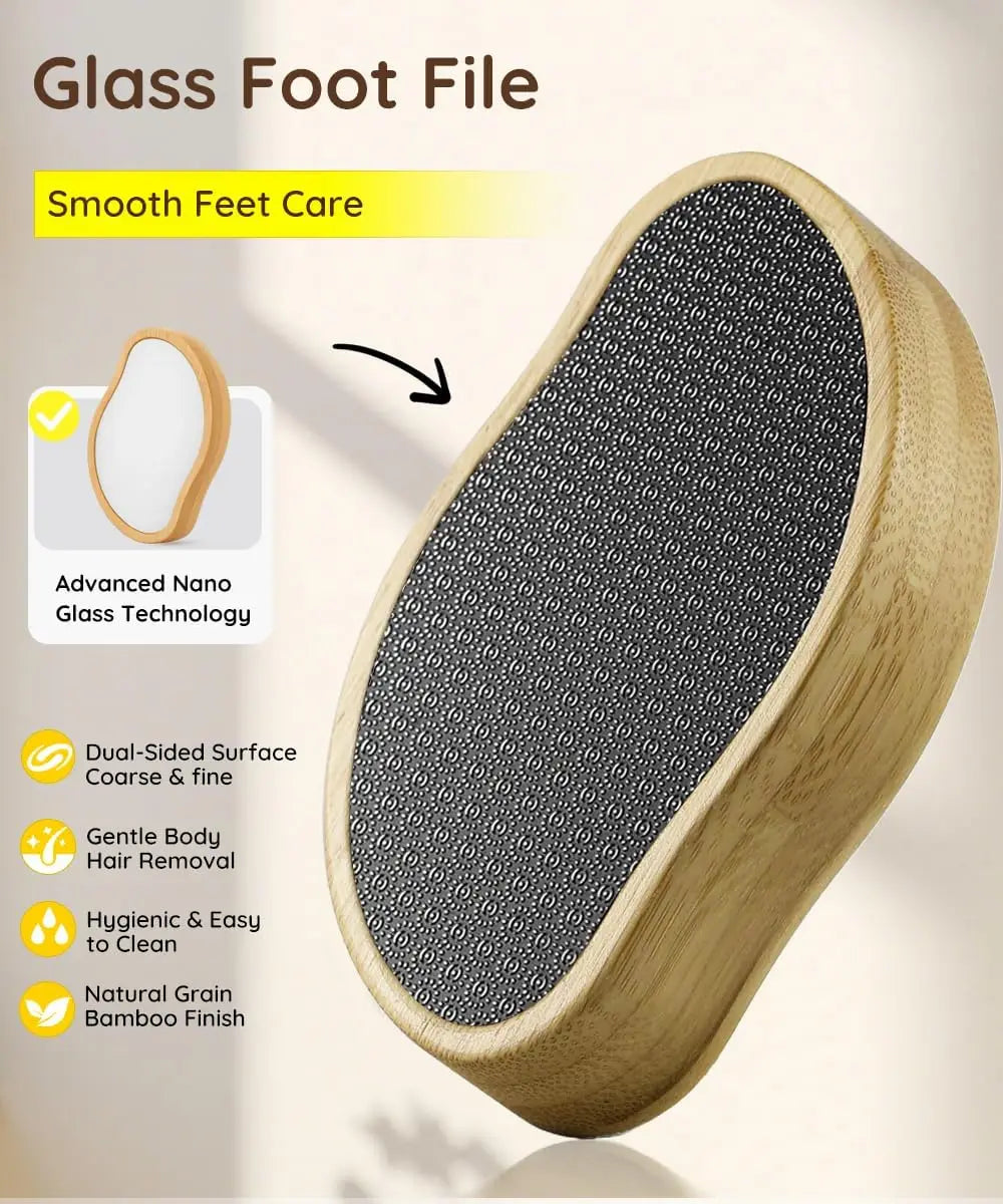 Sided Crystal Hair Eraser&Glass Foot File Callus Remover