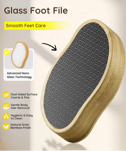 Sided Crystal Hair Eraser&Glass Foot File Callus Remover