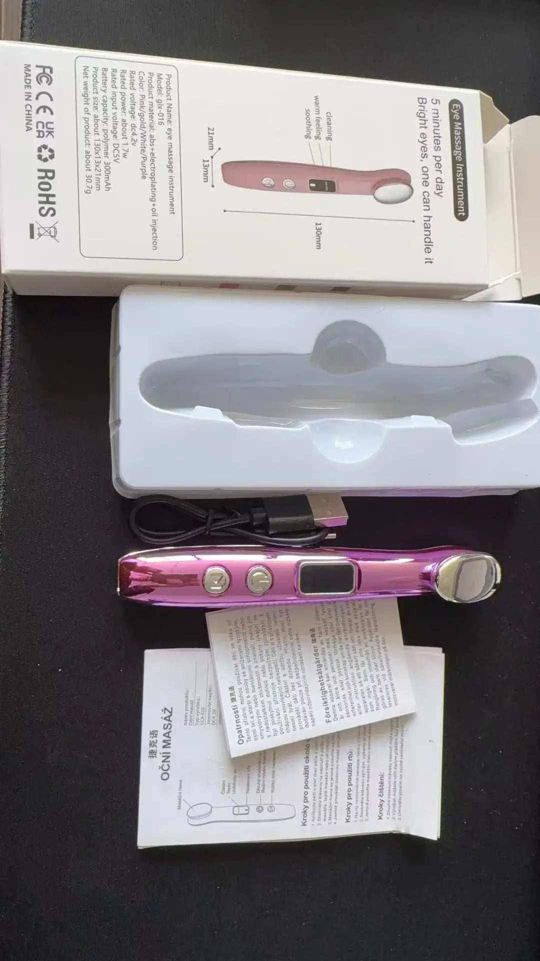 Eye Massager Wand for Dark Circles & Puffiness