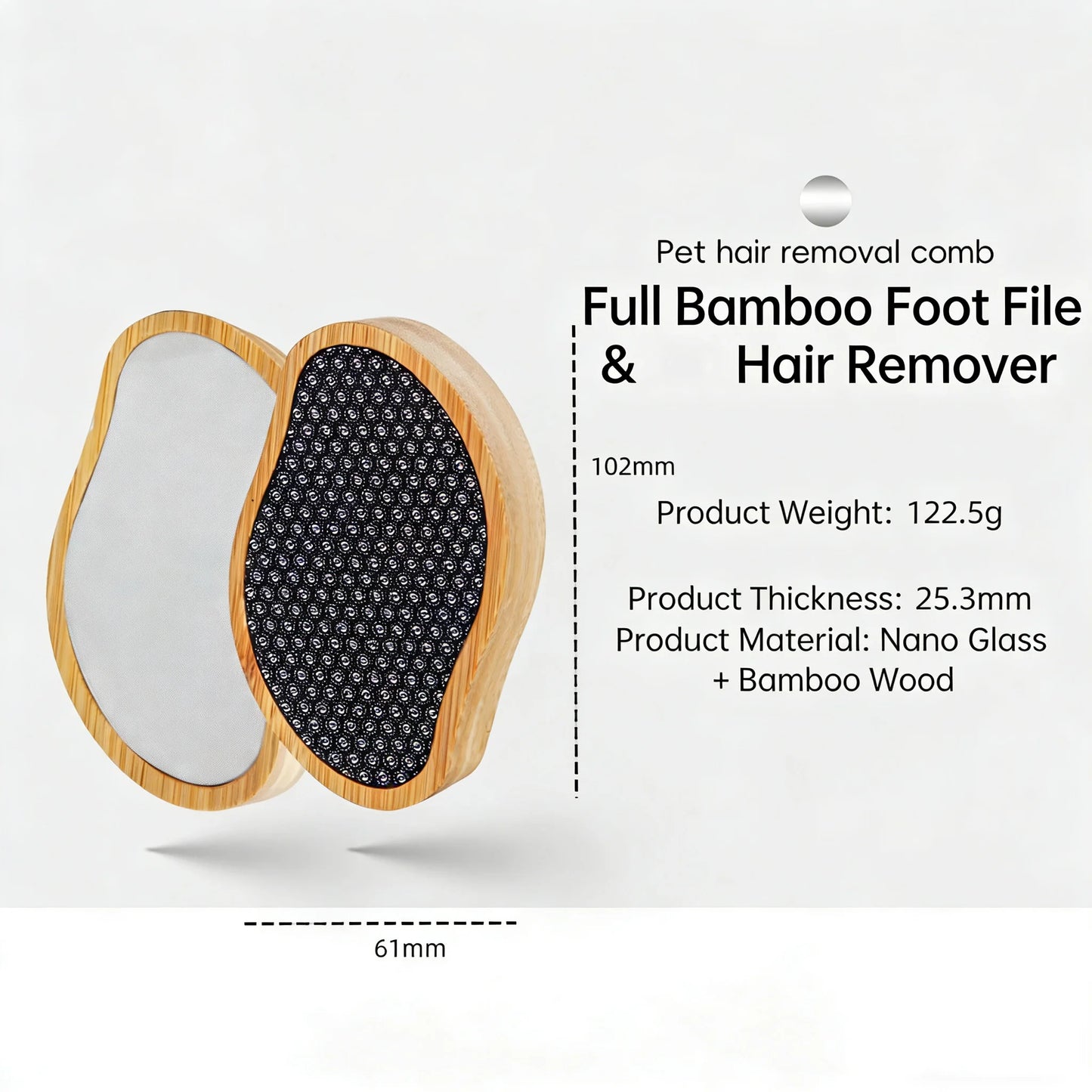 Sided Crystal Hair Eraser&Glass Foot File Callus Remover
