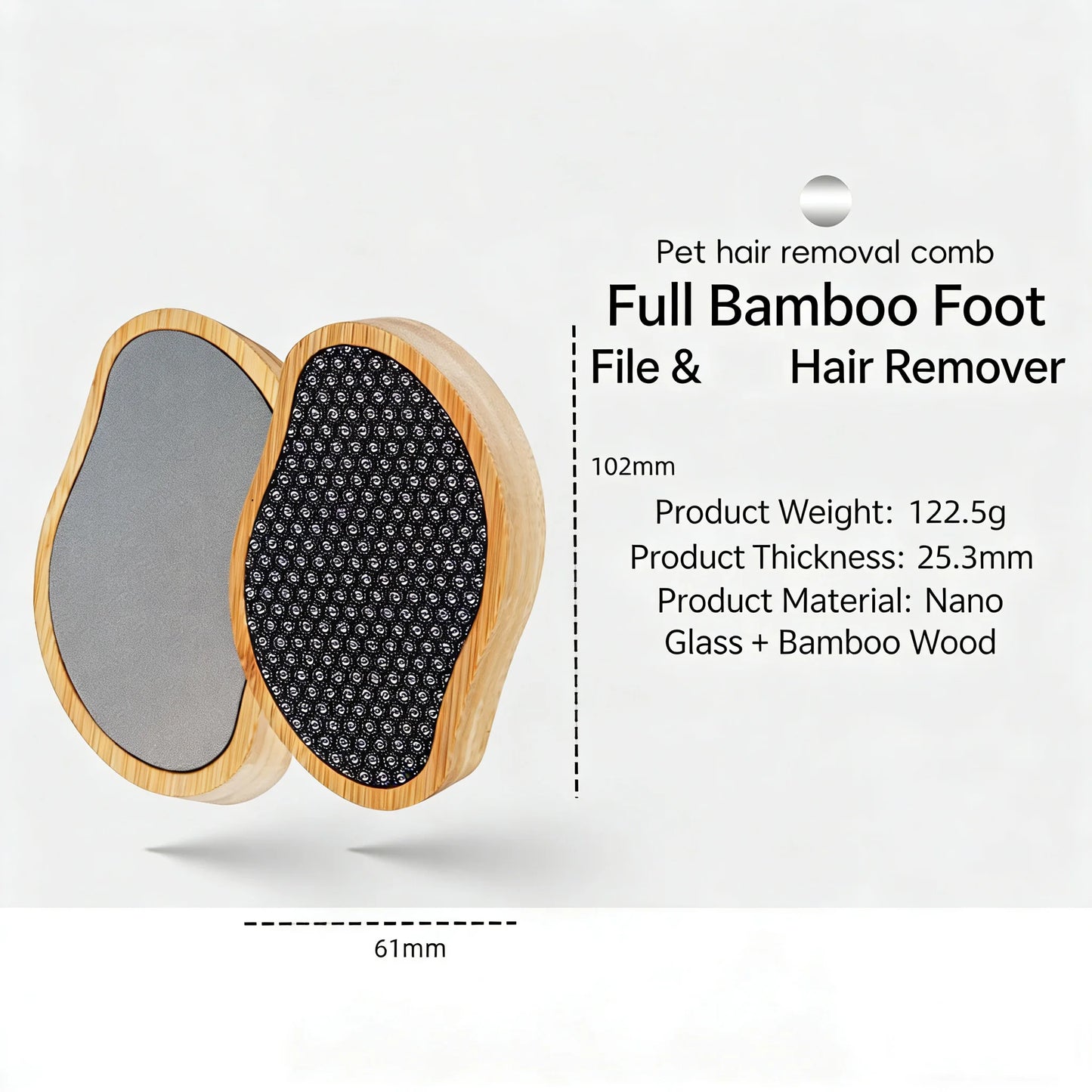 Sided Crystal Hair Eraser&Glass Foot File Callus Remover